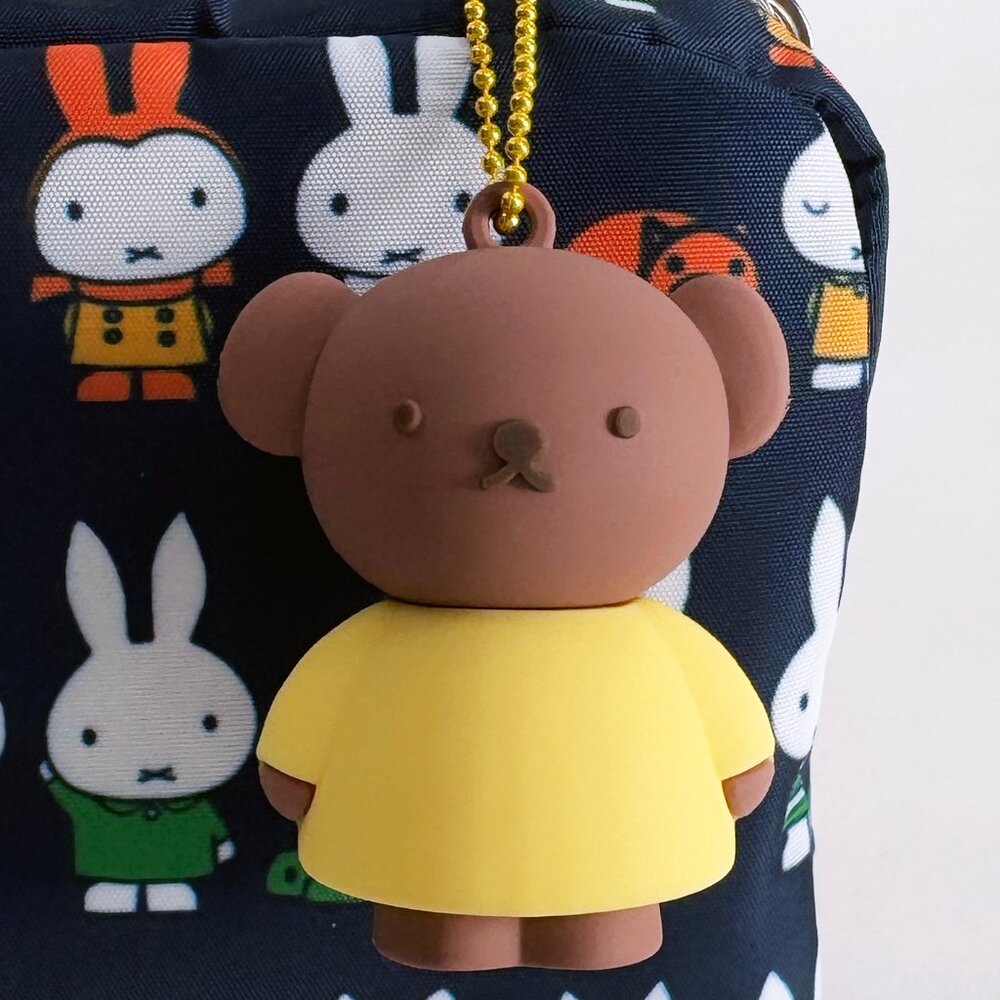 Miffy Boris Bear Rubber Mascot Keychain 2.0 in Yellow